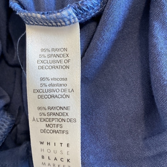 White House Black Market Ball Chain Tee Blue Long Sleeve XXS - Picture 11 of 13